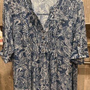 Women's Blue Tropical Top